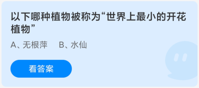 世界上最小的开花植物是哪一种