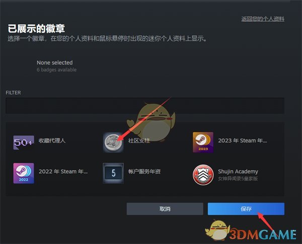 如何设置Steam徽章展示