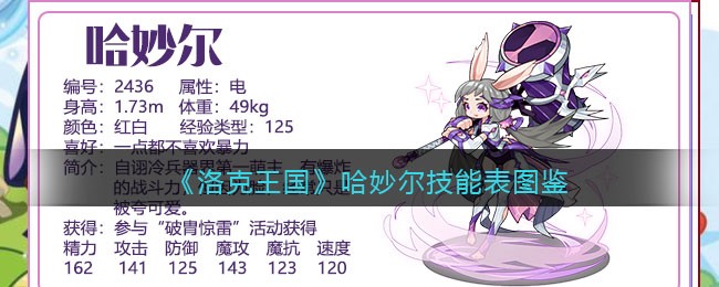 《洛克王国》哈妙尔技能图鉴