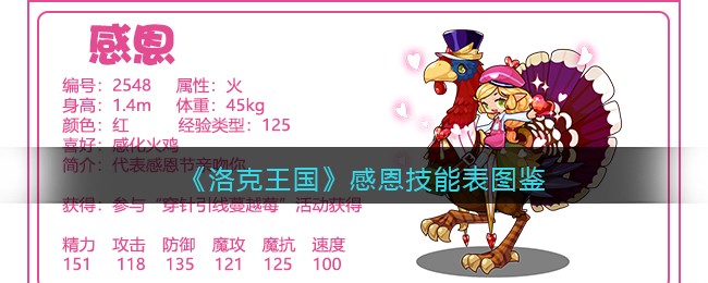 《洛克王国》感恩技能大全