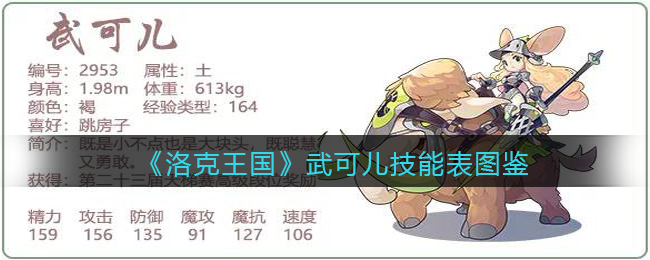 《洛克王国》武可儿技能图鉴